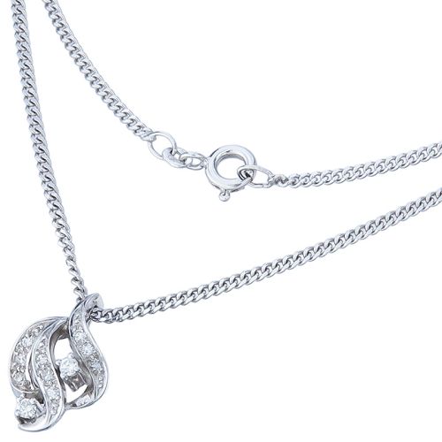 Kette mit Anhänger Brillanten und Diamanten 585er Weißgold