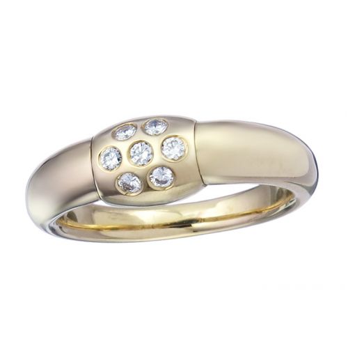 Ring Brillanten Saphir 750er Gelbgold