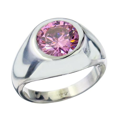 Ring Rosa Synthese Stein 750er Weissgold