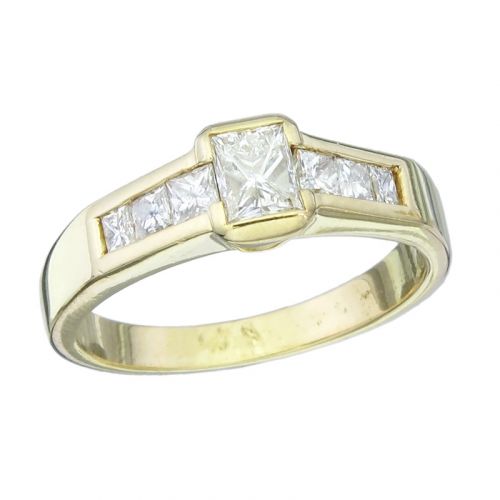 Ring Prinzess Diamanten 750er Gelbgold  