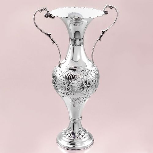 Blumenvase  Pokal Antik 800er Silber Italien