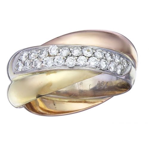 Ring Brillanten 750er Gold Tricolor
