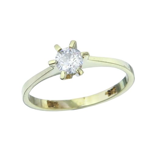 Solitär Ring Altschliff Diamant 585er Gelbgold  