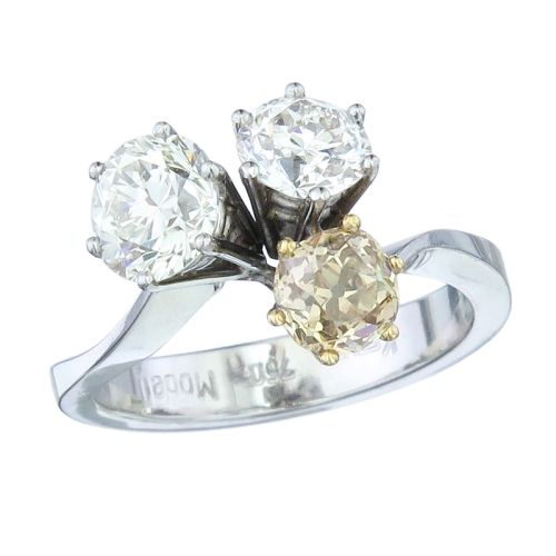 Ring Altschliff Diamant Brillanten 750er Weißgold