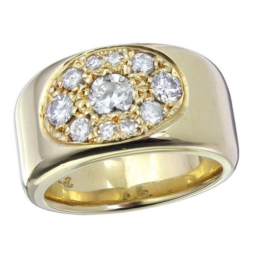 Ring "Brillanten und 8/8 Diamanten" 750er Gelbgold